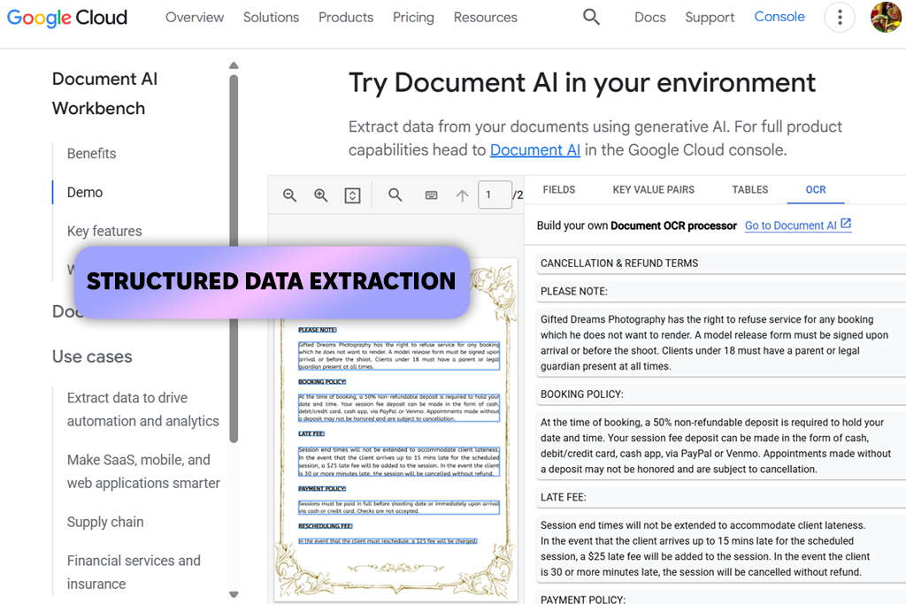 google cloud document ai reader