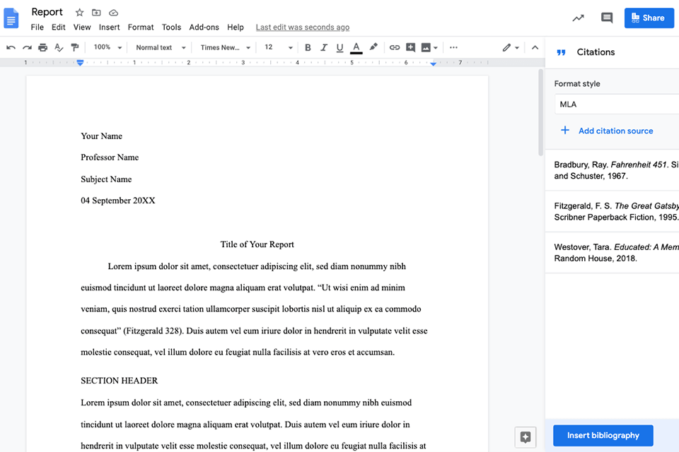 google docs ebook software interface