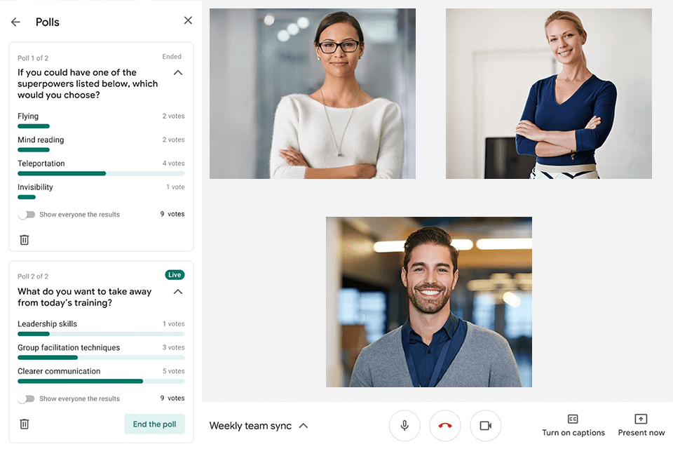 google meet interface