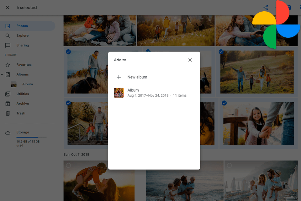 google photos interface