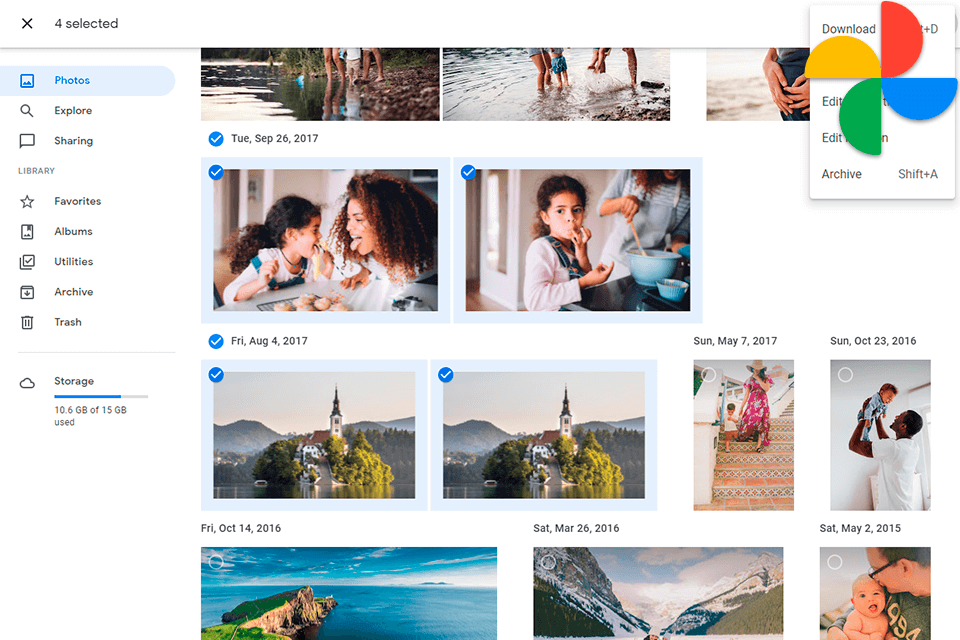 google photos interface