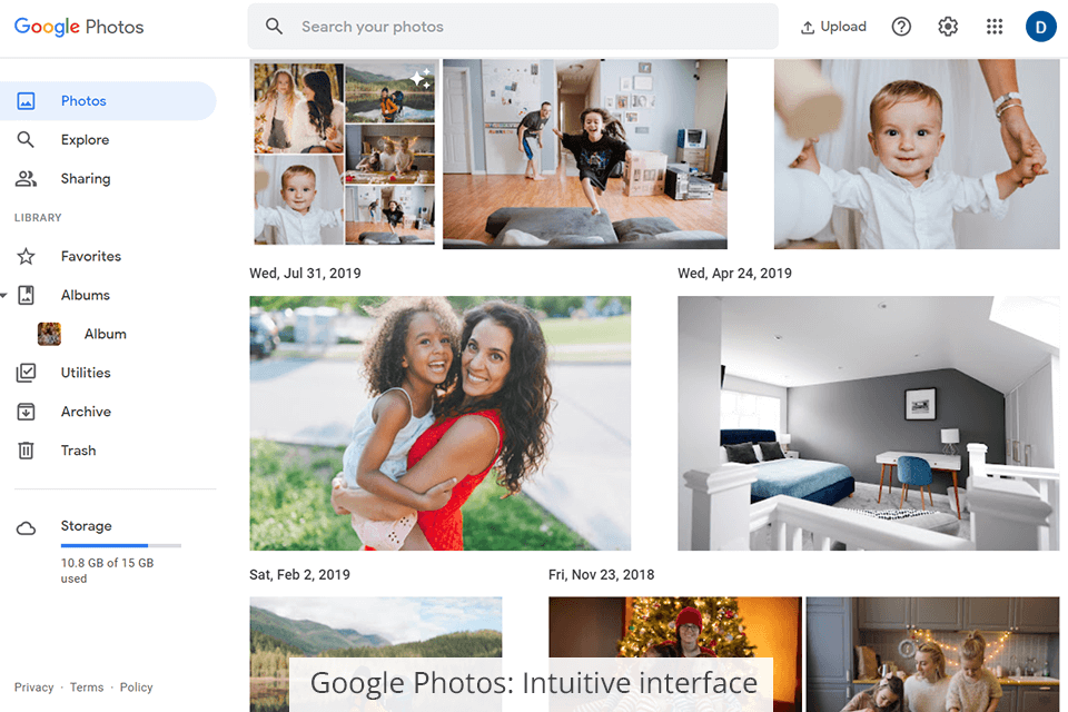 google photos interface