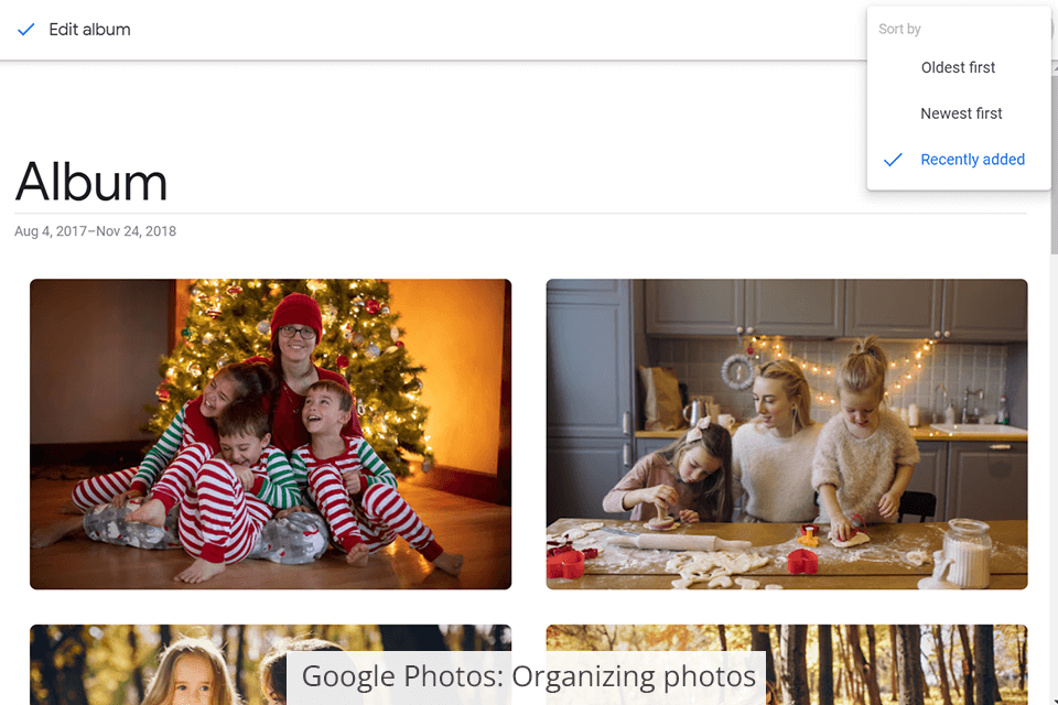 google photos organization