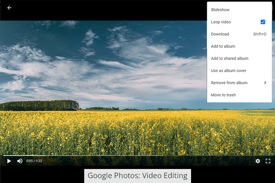 google photos video editing