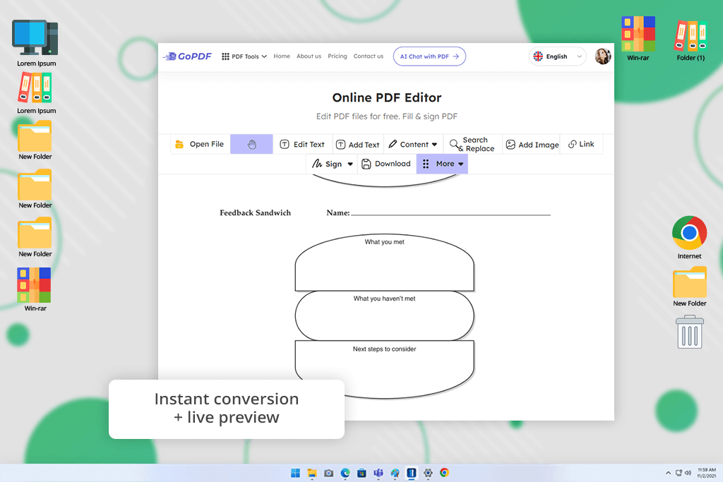 gopdf free pdf to word converter