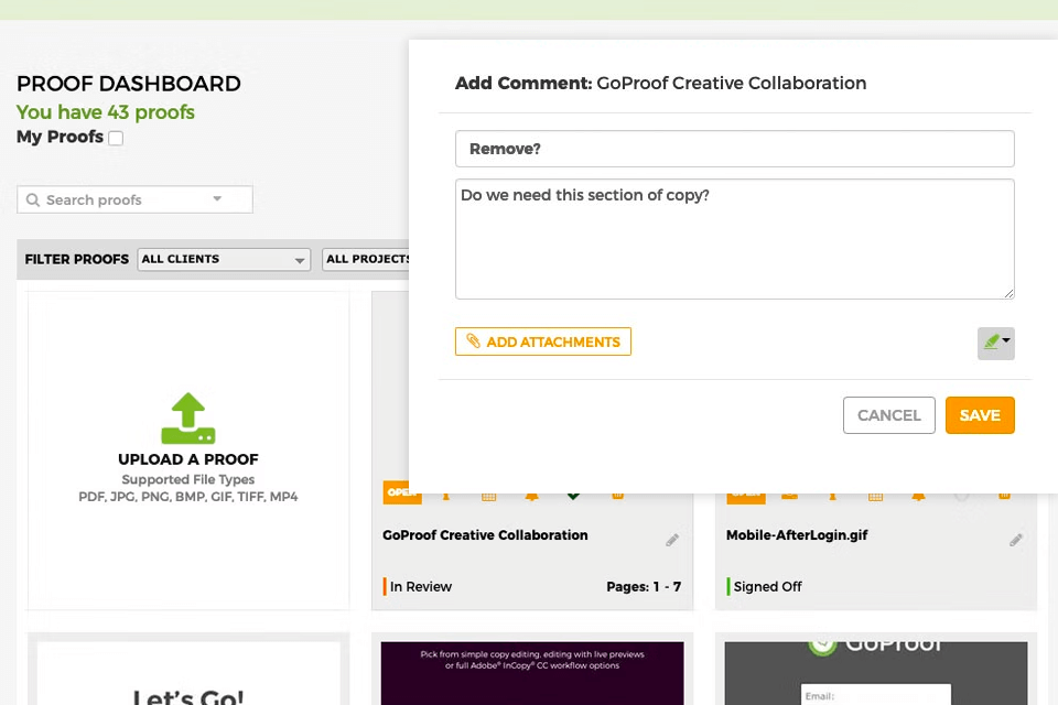 goproof video review software interface