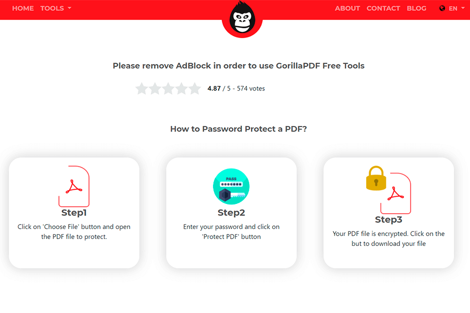 gorillapdf pdf locker tool for windows interface