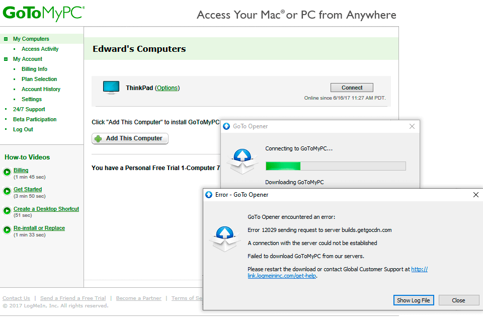 gotomypc remote desktop software for mac interface