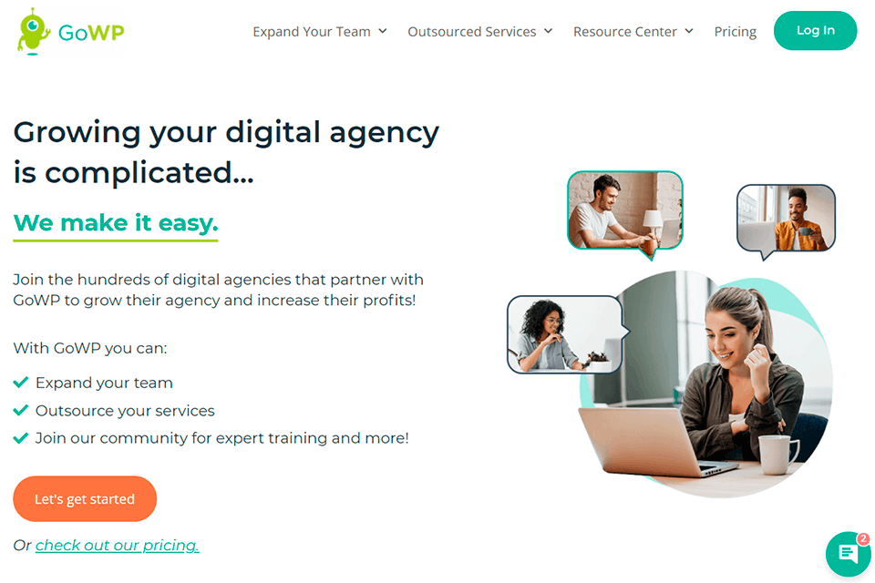 gowp website maintenance service interface