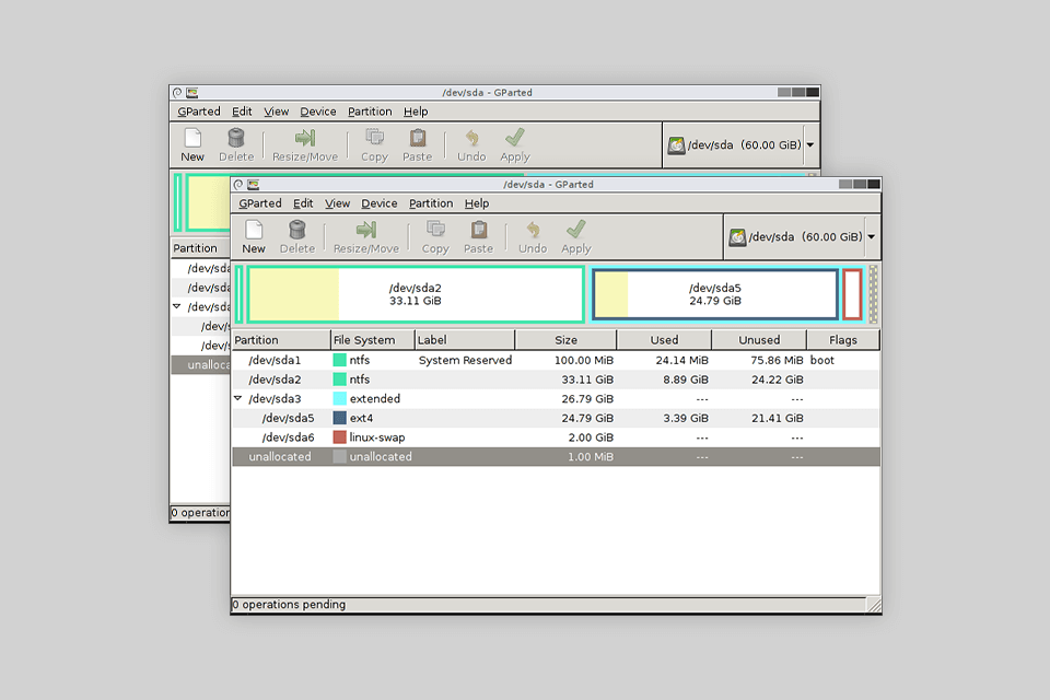 gparted interface easeus partition master alternative