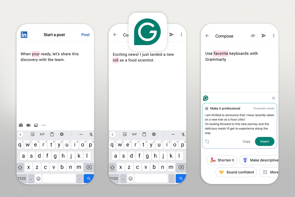 grammarly ai app for ios and android