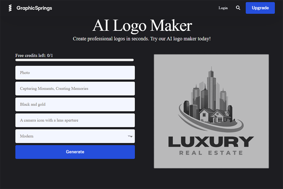 graphicsprings photography logo maker website