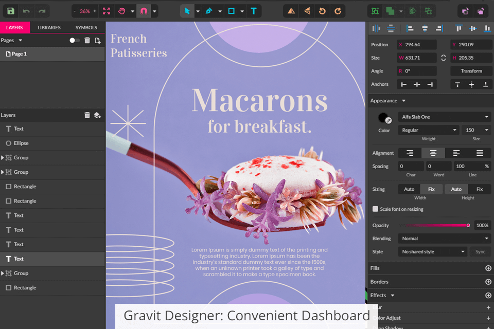 gravit designer convenient dashboard