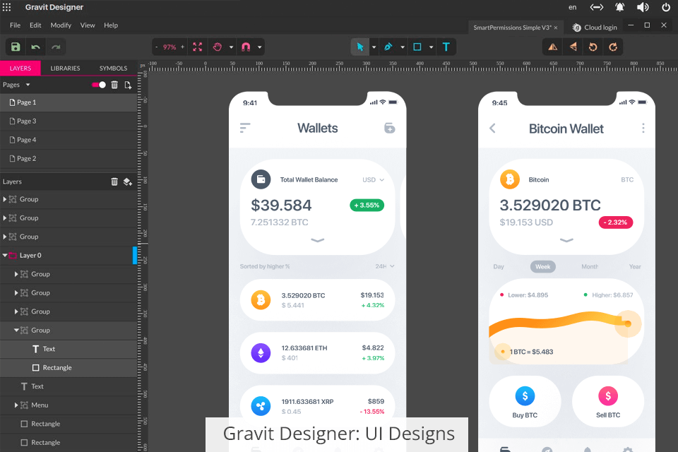 gravit designer ui designs