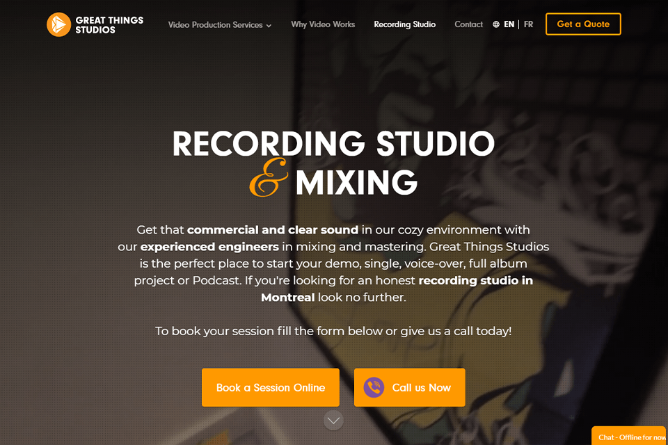 great things studios recording studio
