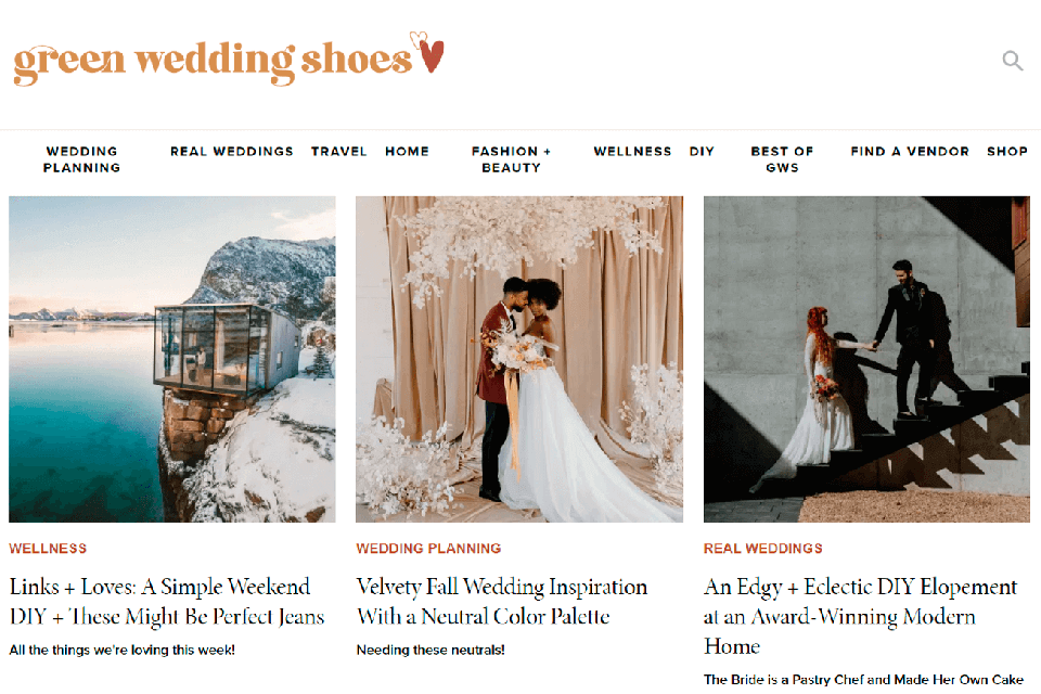 green wedding shoes wedding blog interface