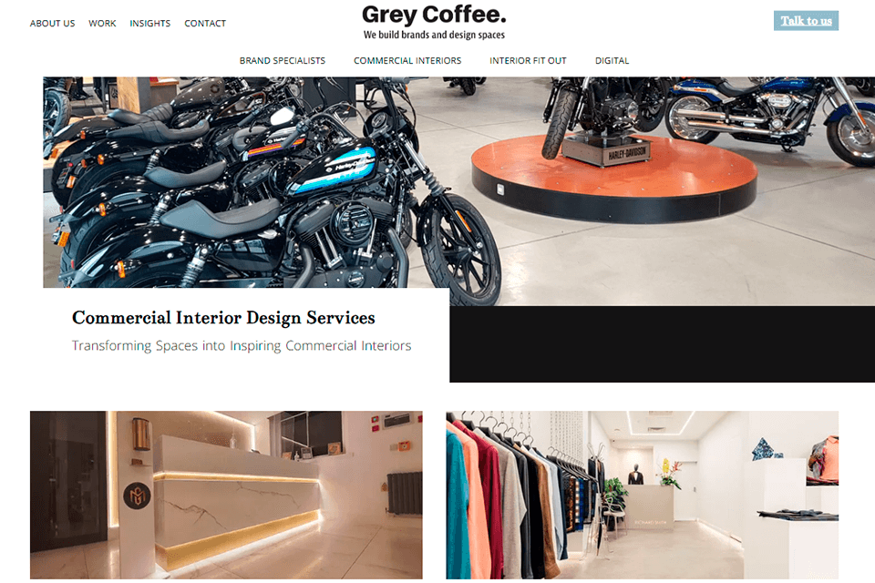 grey coffee interior design