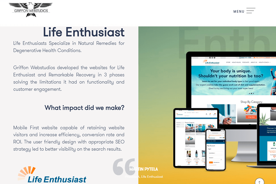 griffon webstudios portfolio