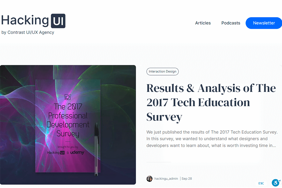 hacking ui web design blog interface