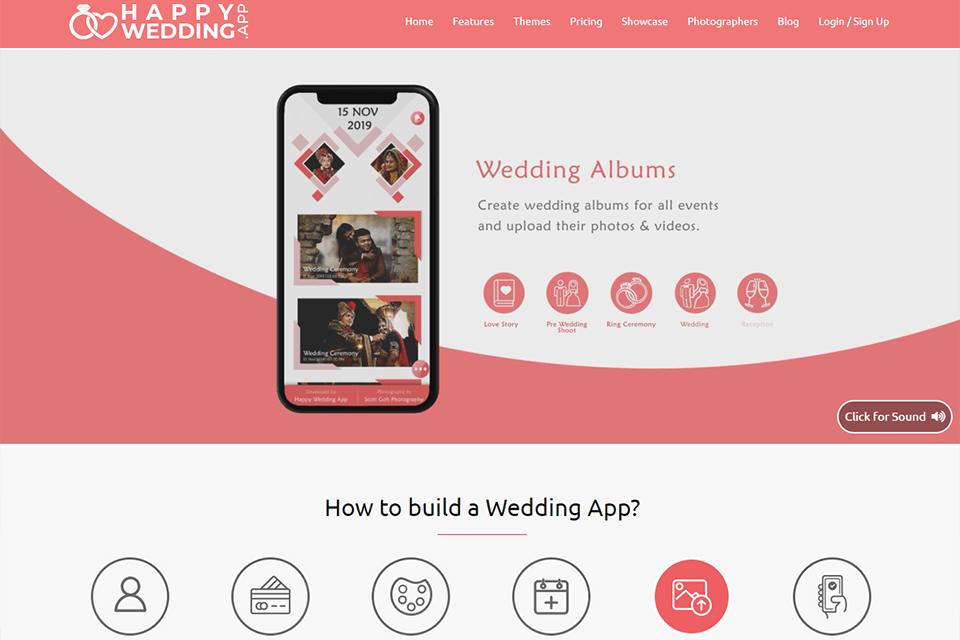 happy wedding app website