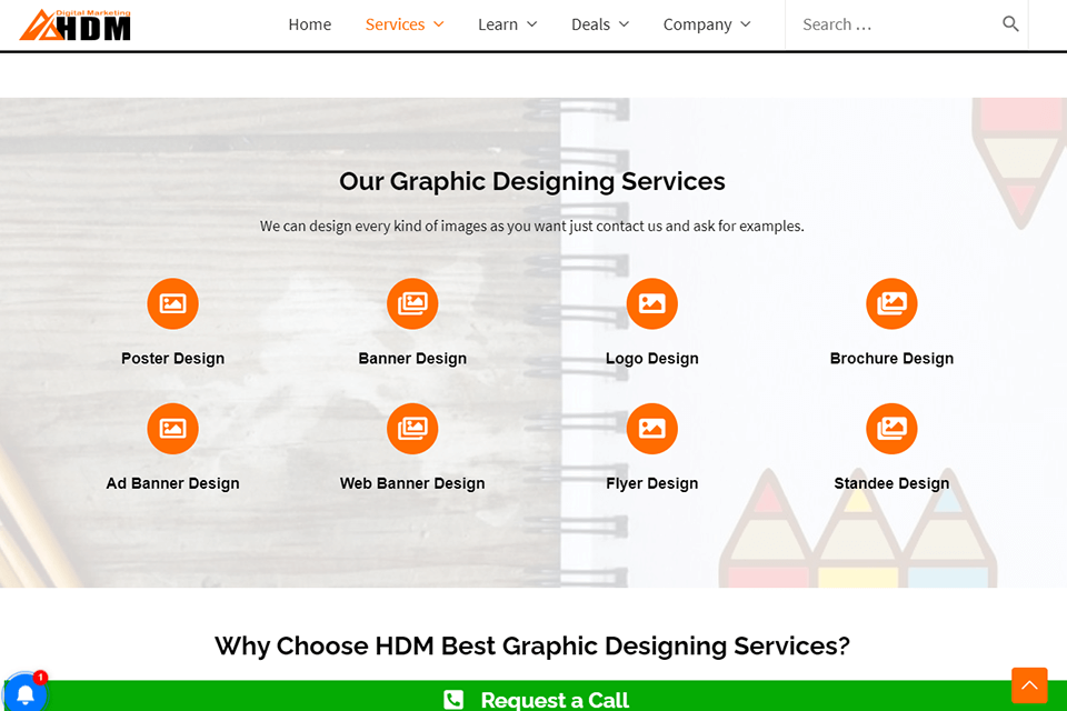 hdm digital marketing agency interface graphic designing