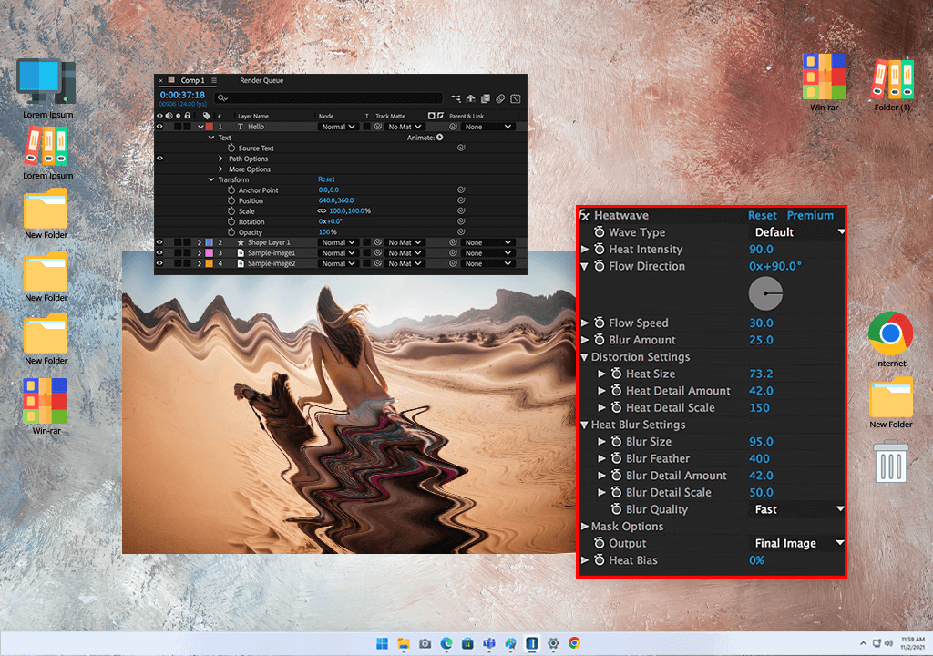 heat distortion effect plugin in after effects