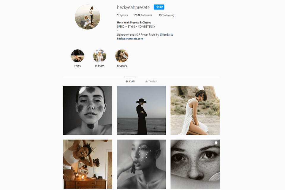 heck yeah presets on instagram