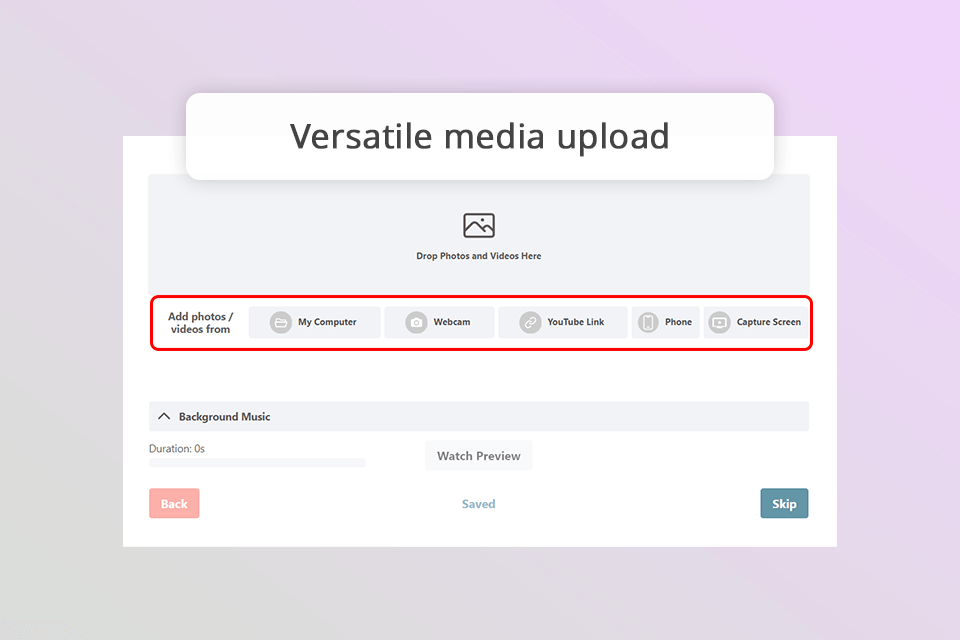 heirloom video book media upload