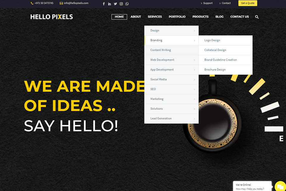 hello pixels branding