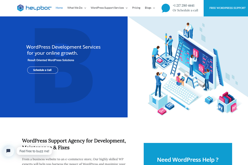 helpbot wordpress support agency interface