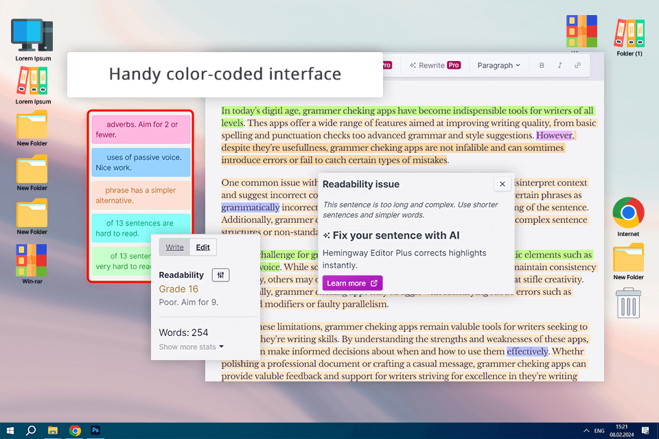hemingway best grammar checker app