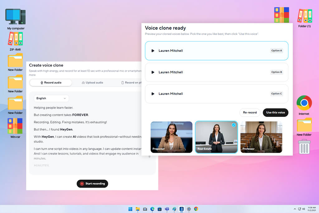 heygen ai female voice generator