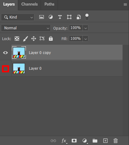 hide eye icon to make transparent background in photoshop