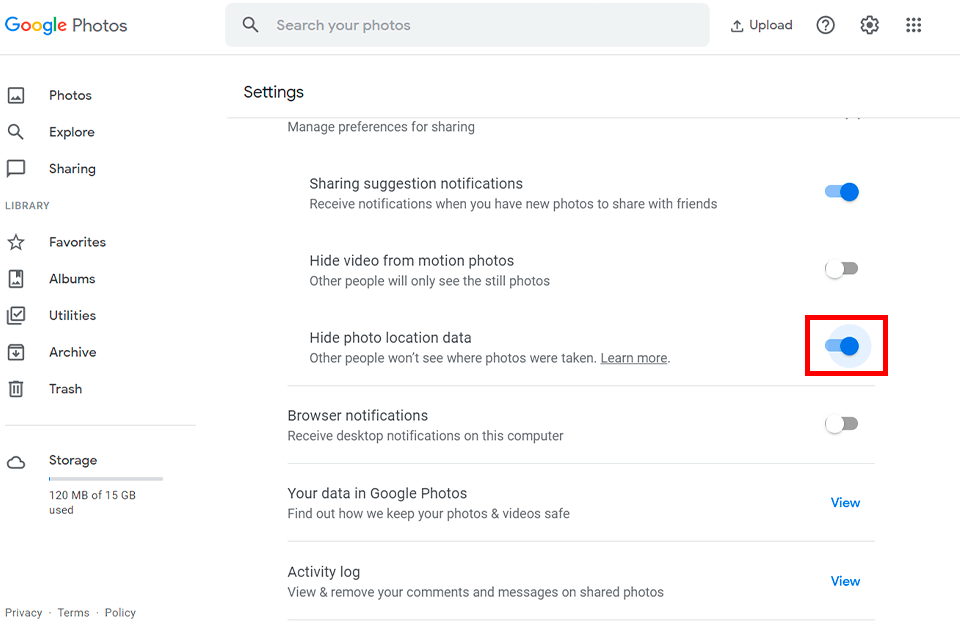 google photos tips remove location from photos