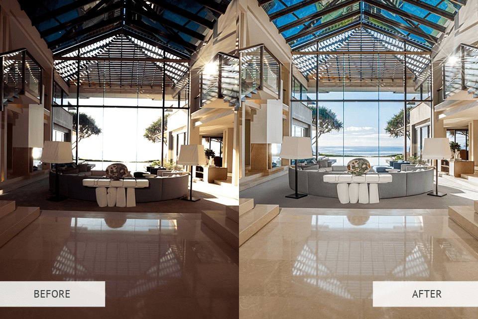 high end real estate photography color correction