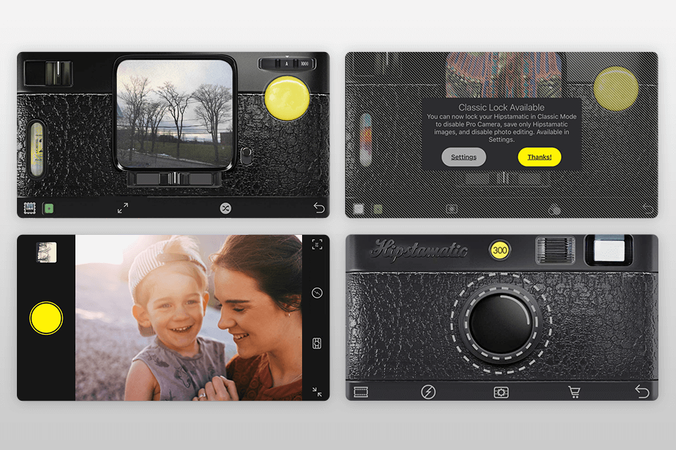 hipstamatic classic kid camera app interface