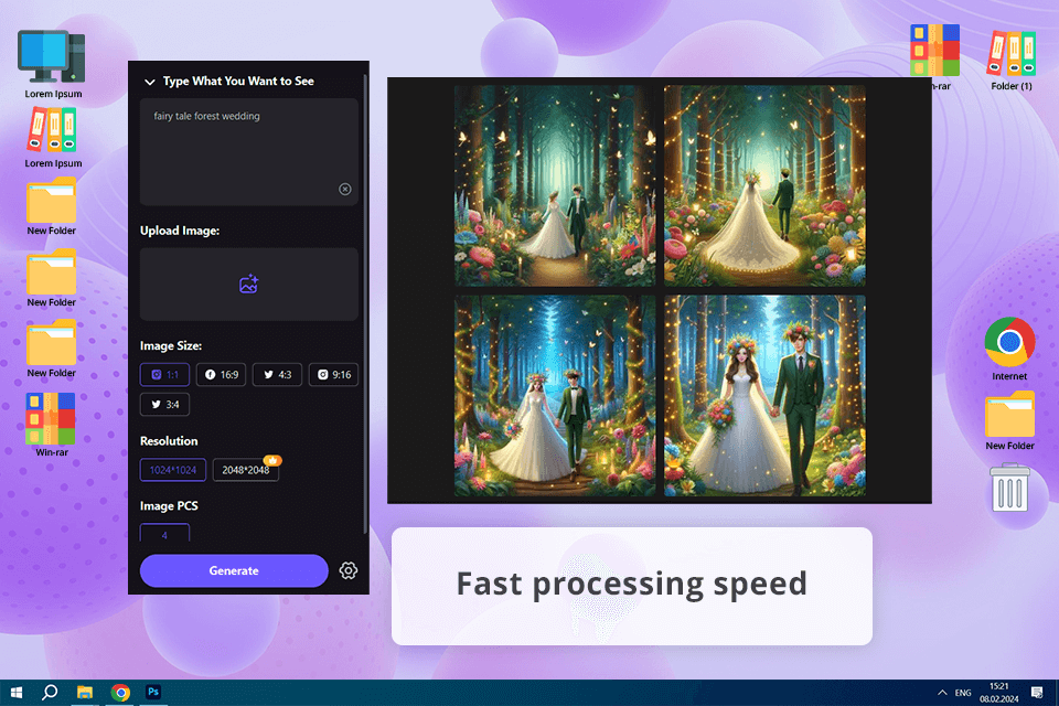 hitpaw fotorpea ai wedding photo generator interface