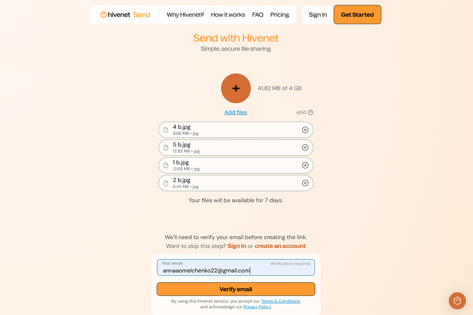 hivenet file sharing service