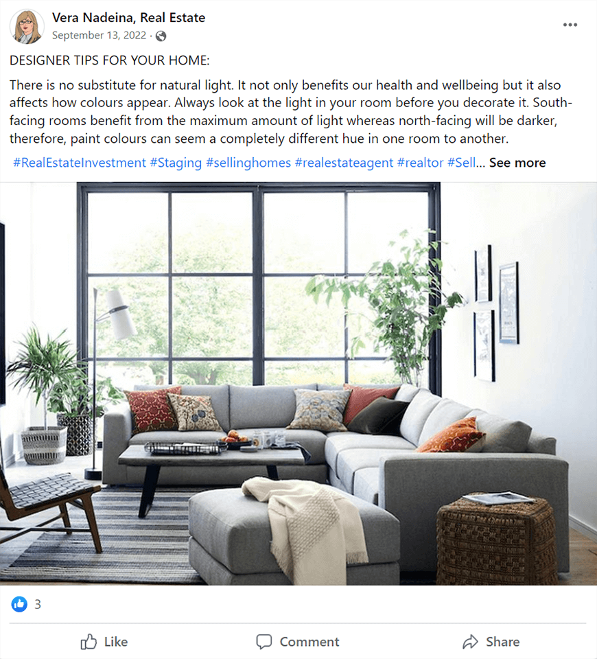 home decoration inspiration for facebook post for realtor