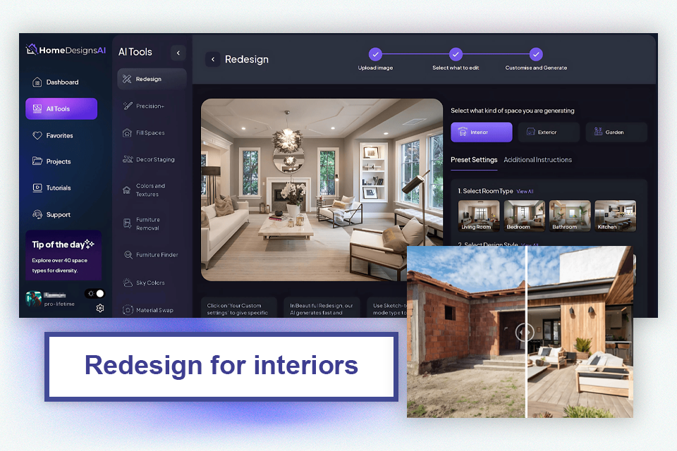 homedesigns ai best ai interior design app