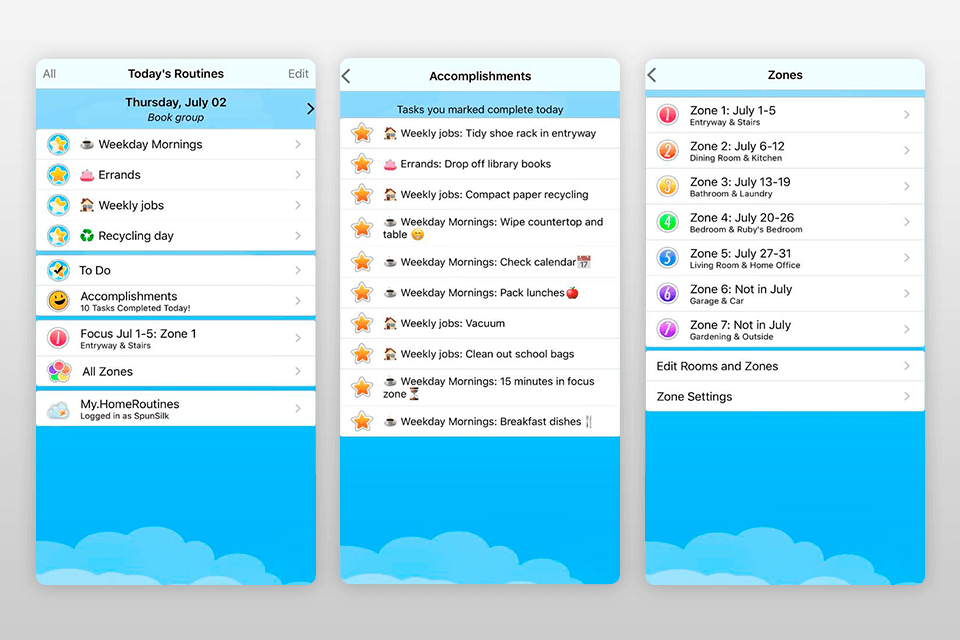 homeroutines interface home management app