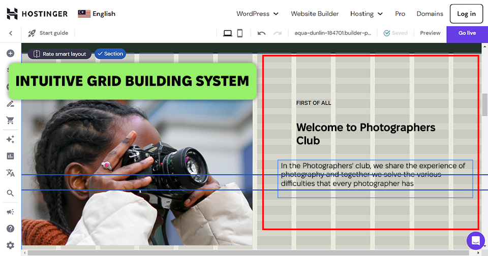 hostinger squarespace alternative interface
