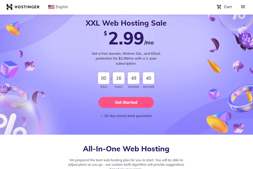 hostinger wordpress hosting service website