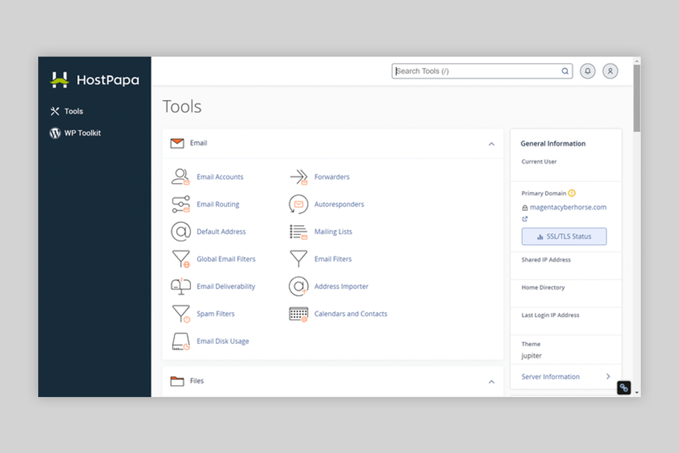 hostpapa website hosting for photographers interface