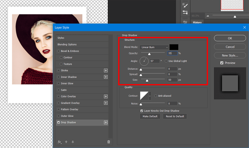 how big is a polaroid picture tutorial drop shadow settings