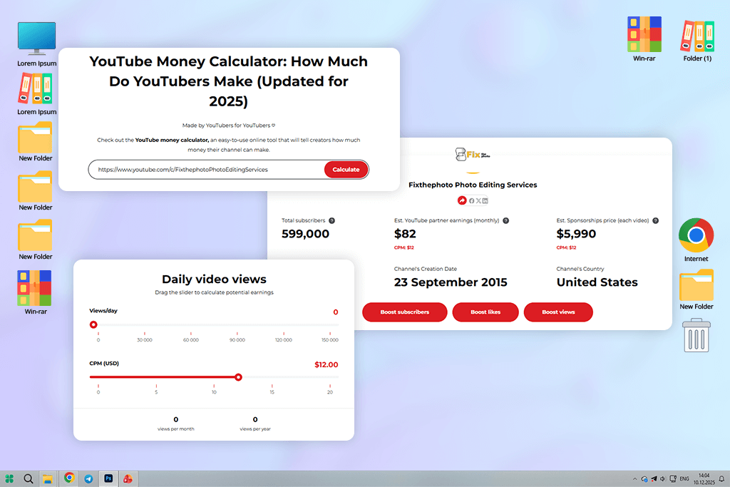 how much do youtubers make calculator