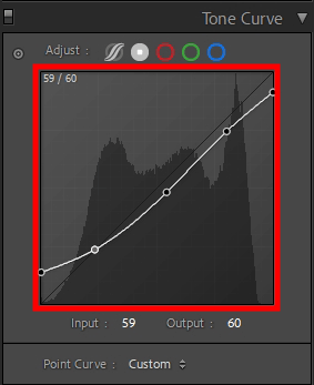 كيفية إضافة تأثير التلاشي في منحنى نغمة lightroom