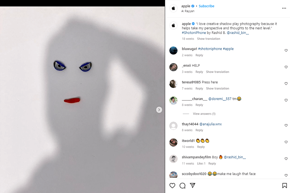 how to build a brand on social media with photography apple