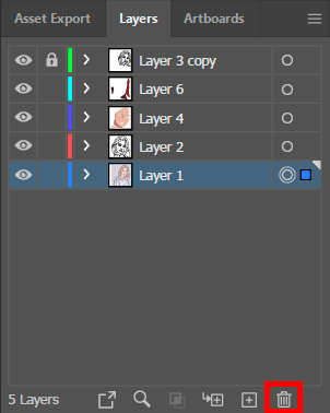 كيف ترسم نفسك في Adobe Illustrator حذف الطبقات