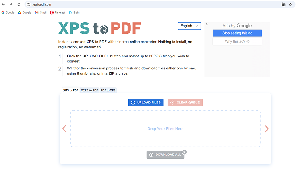 how to convert xps file